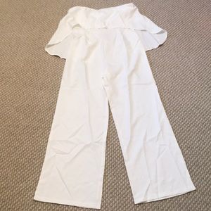 NWOT white strapless jumpsuit